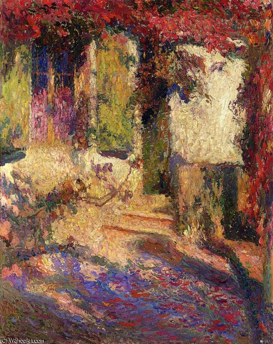 Wikioo.org - The Encyclopedia of Fine Arts - Painting, Artwork by Henri Jean Guillaume Martin - Pergola at the South Door of Marquayrol