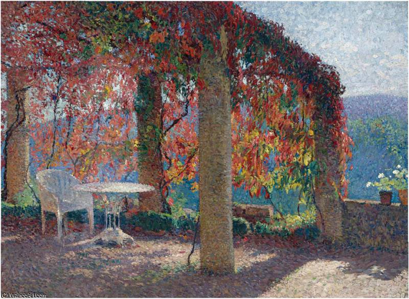 Wikioo.org - Bách khoa toàn thư về mỹ thuật - Vẽ tranh, Tác phẩm nghệ thuật Henri Jean Guillaume Martin - Pergola in Marquayrol in Autumn