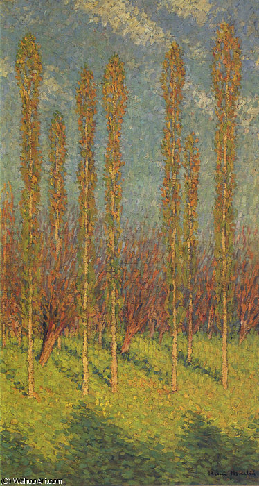 WikiOO.org - 백과 사전 - 회화, 삽화 Henri Jean Guillaume Martin - Poplars in Spring