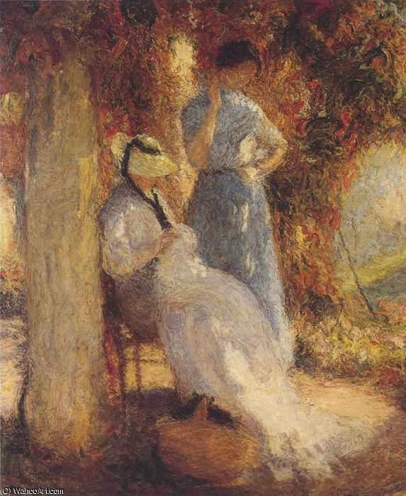 Wikioo.org - The Encyclopedia of Fine Arts - Painting, Artwork by Henri Jean Guillaume Martin - Sewing at Marquayrol