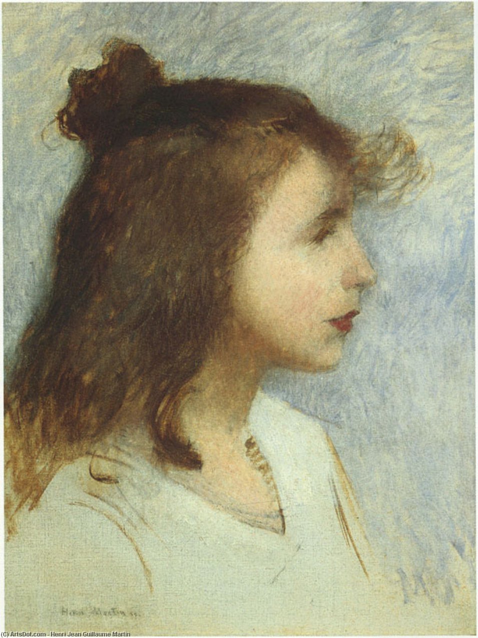 Wikioo.org - The Encyclopedia of Fine Arts - Painting, Artwork by Henri Jean Guillaume Martin - Sketch of a Young Girl