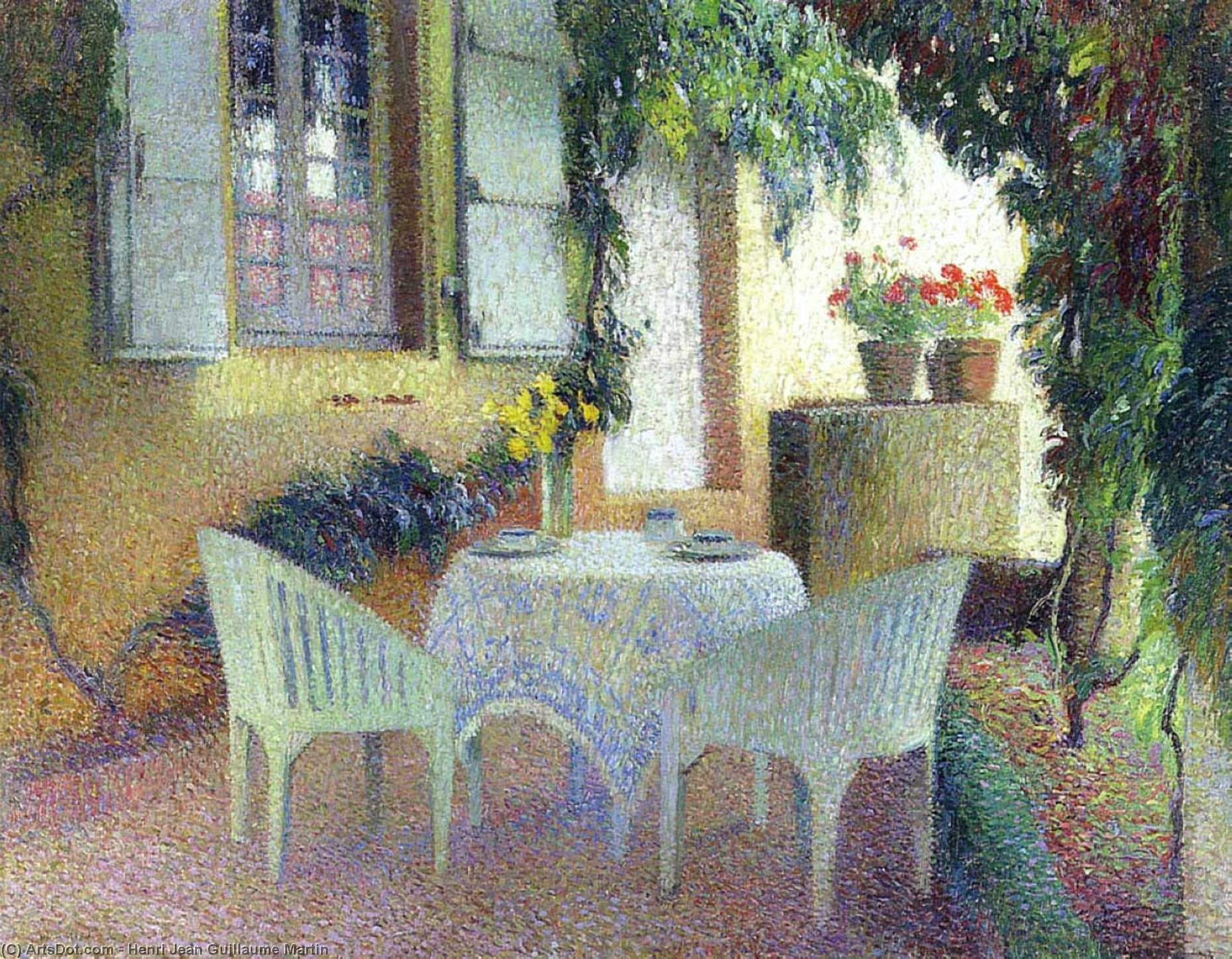 Wikioo.org - The Encyclopedia of Fine Arts - Painting, Artwork by Henri Jean Guillaume Martin - Terrasse du Manoir a Marquayrol