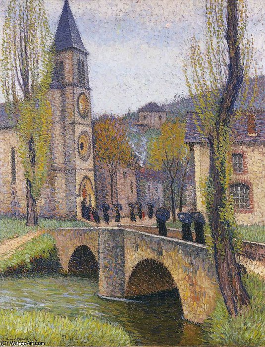 Wikioo.org - The Encyclopedia of Fine Arts - Painting, Artwork by Henri Jean Guillaume Martin - The Hour of Mass in Labastide du Vert