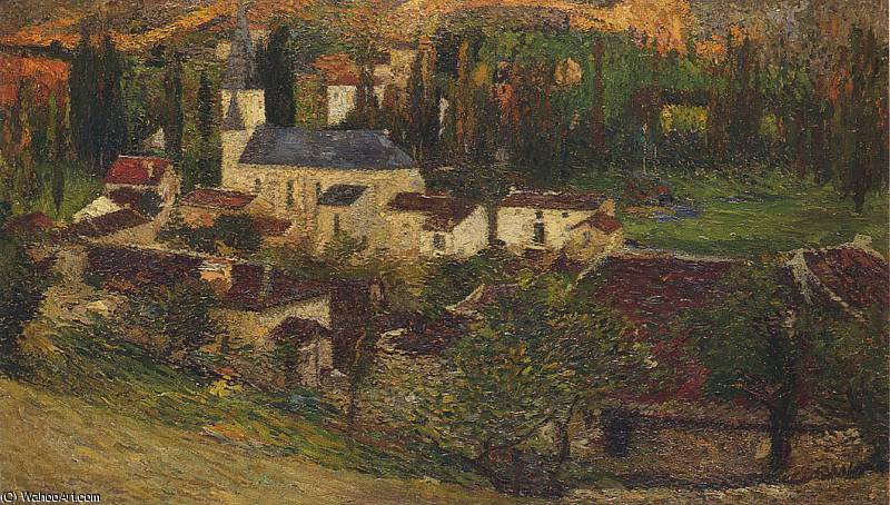 Wikioo.org - The Encyclopedia of Fine Arts - Painting, Artwork by Henri Jean Guillaume Martin - The Village Among the Trees