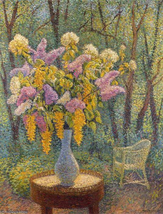 Wikioo.org - The Encyclopedia of Fine Arts - Painting, Artwork by Henri Jean Guillaume Martin - Vase of Flowers in a Garden