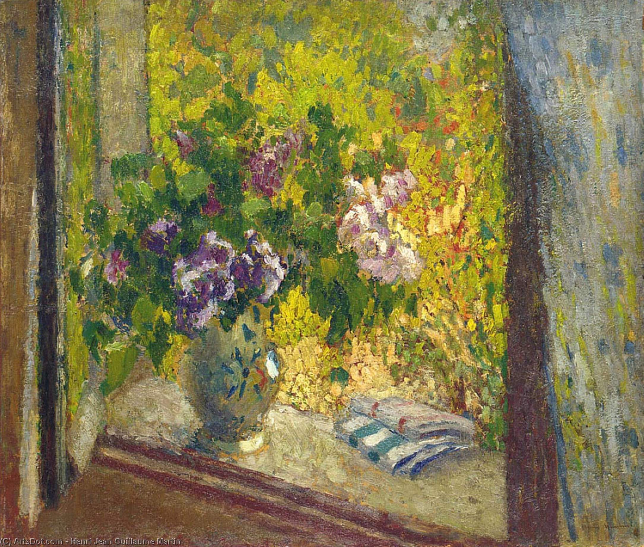 Wikioo.org - The Encyclopedia of Fine Arts - Painting, Artwork by Henri Jean Guillaume Martin - Vase of Flowers in a Window