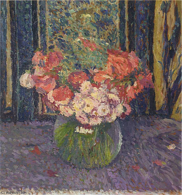 Wikioo.org - The Encyclopedia of Fine Arts - Painting, Artwork by Henri Jean Guillaume Martin - Vase of Flowers