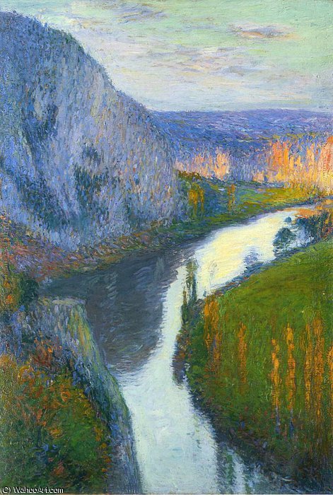 Wikioo.org - The Encyclopedia of Fine Arts - Painting, Artwork by Henri Jean Guillaume Martin - Vue sur le Lot de Saint Cirq Lapopie