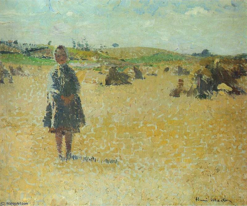 Wikioo.org - The Encyclopedia of Fine Arts - Painting, Artwork by Henri Jean Guillaume Martin - Young Girl in the Fields