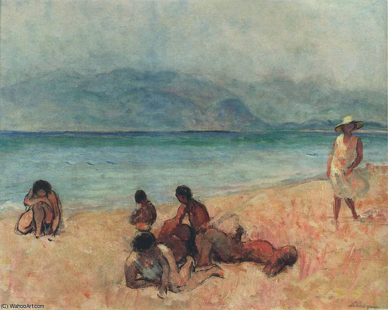 Wikioo.org – L'Enciclopedia delle Belle Arti - Pittura, Opere di Henri Lebasque - Bagnanti a Saint Tropez