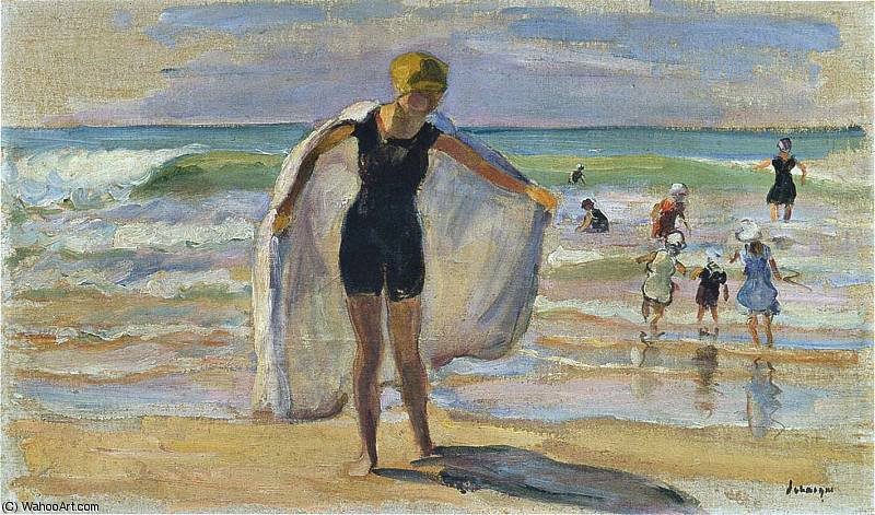 Wikioo.org - The Encyclopedia of Fine Arts - Painting, Artwork by Henri Lebasque - Bathers at St Jean de Mont