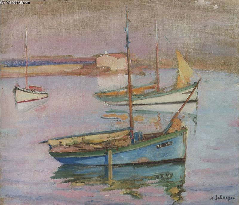 WikiOO.org - Enciklopedija dailės - Tapyba, meno kuriniai Henri Lebasque - Boats at the Port Ile de Yeu