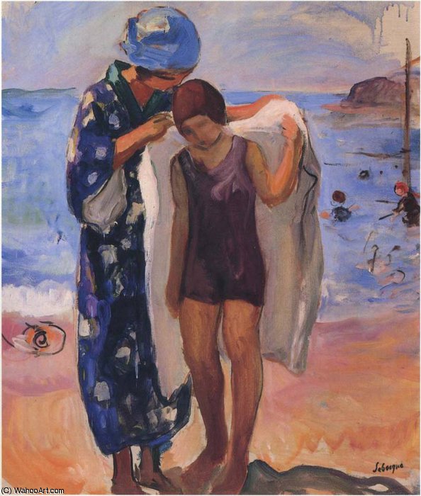 Wikioo.org - The Encyclopedia of Fine Arts - Painting, Artwork by Henri Lebasque - By the Beach