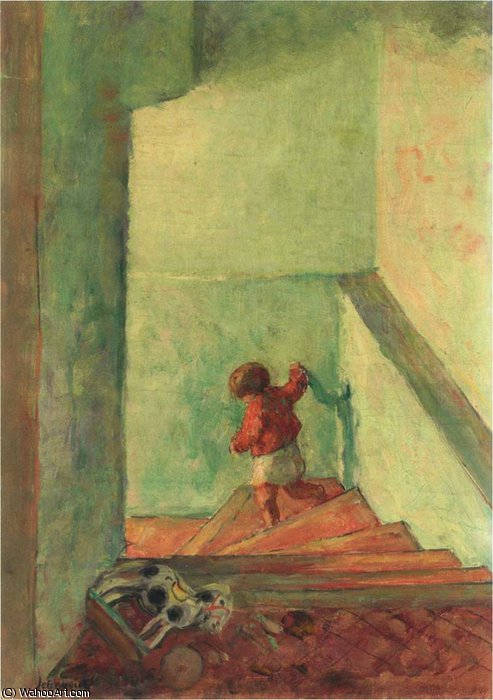 Wikioo.org - The Encyclopedia of Fine Arts - Painting, Artwork by Henri Lebasque - Child on the Stairs