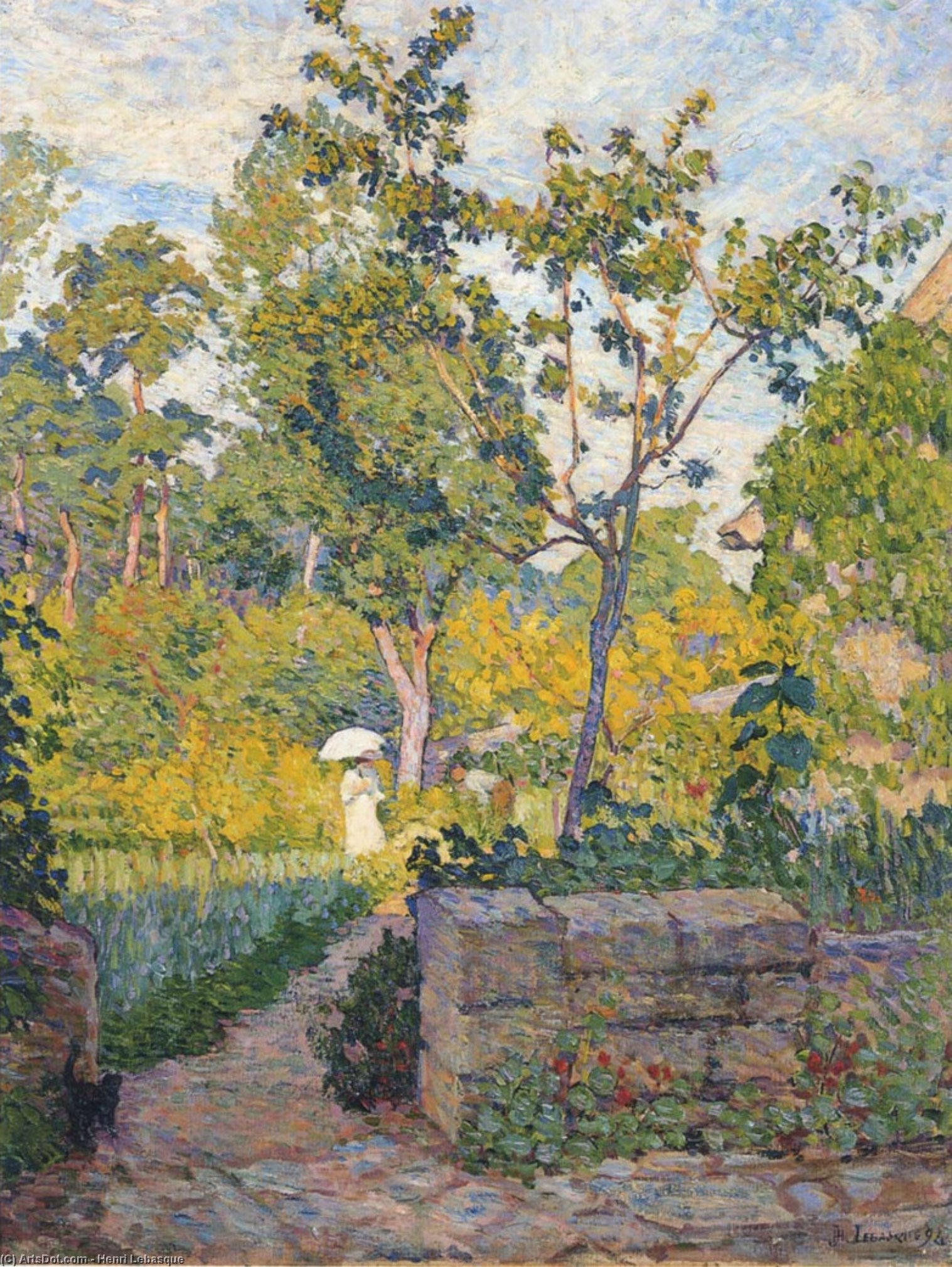 Wikioo.org - The Encyclopedia of Fine Arts - Painting, Artwork by Henri Lebasque - Garden at Champigny
