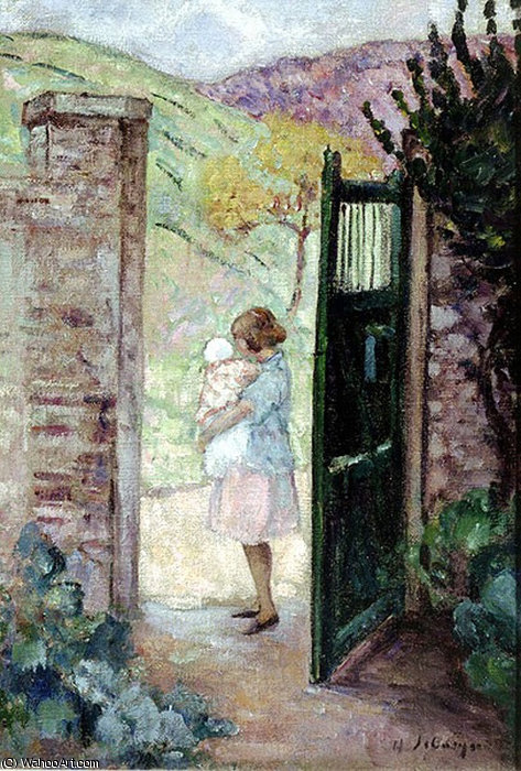 WikiOO.org - Encyclopedia of Fine Arts - Malba, Artwork Henri Lebasque - Girl by the Gate