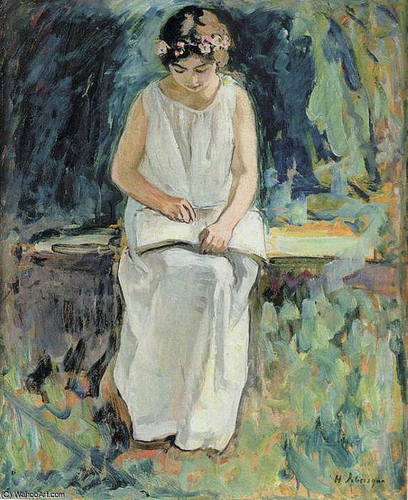 Wikioo.org - The Encyclopedia of Fine Arts - Painting, Artwork by Henri Lebasque - joven leyendo