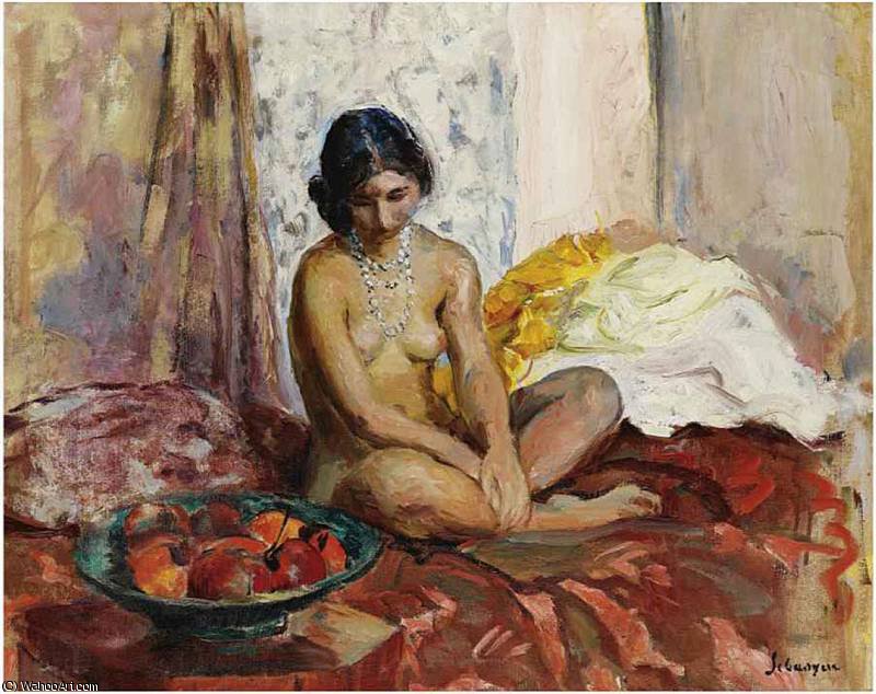 Wikioo.org - The Encyclopedia of Fine Arts - Painting, Artwork by Henri Lebasque - L'Egyptienne au Plateau de Fruits