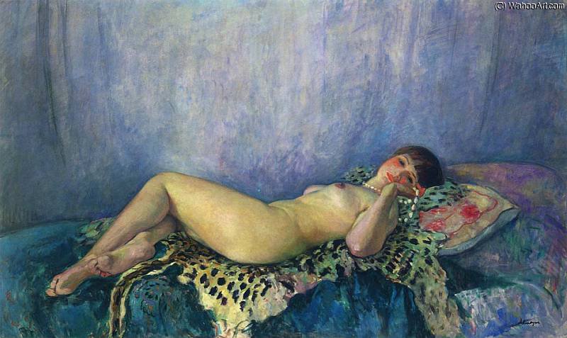 WikiOO.org - Encyclopedia of Fine Arts - Maľba, Artwork Henri Lebasque - Nude on a Leopard Skin