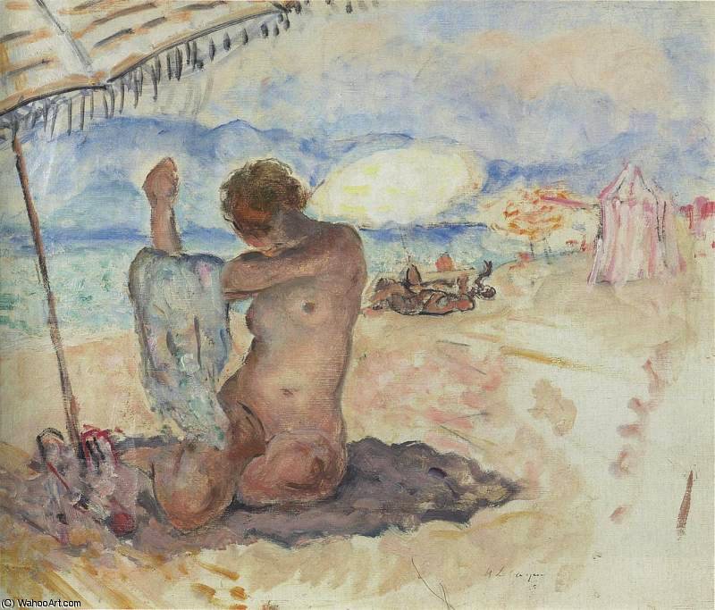 Wikioo.org - The Encyclopedia of Fine Arts - Painting, Artwork by Henri Lebasque - Nude on the Beach