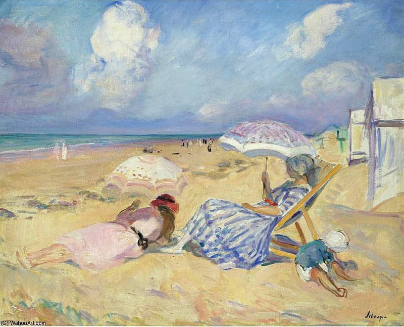 WikiOO.org - Encyclopedia of Fine Arts - Maľba, Artwork Henri Lebasque - One the Beach