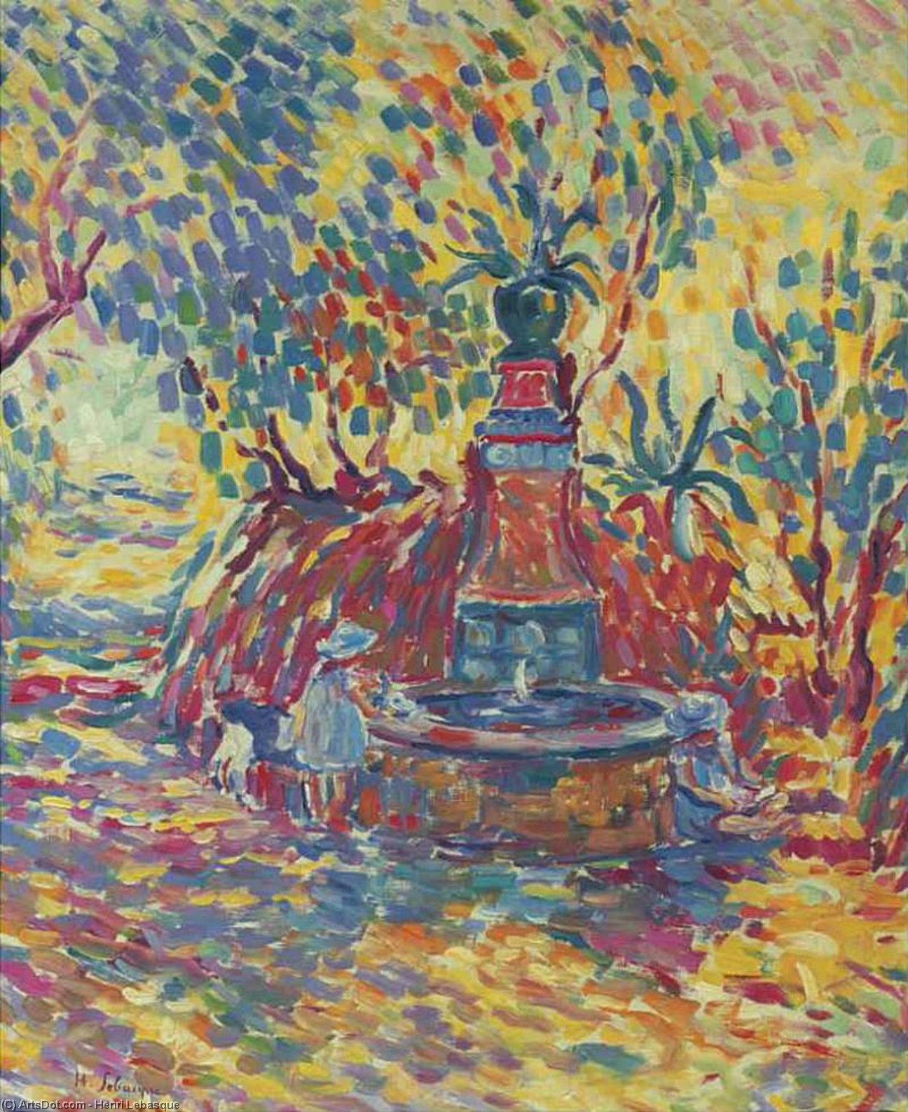 WikiOO.org - Енциклопедія образотворчого мистецтва - Живопис, Картини
 Henri Lebasque - Saint Tropez Fillettes a la Fontaine