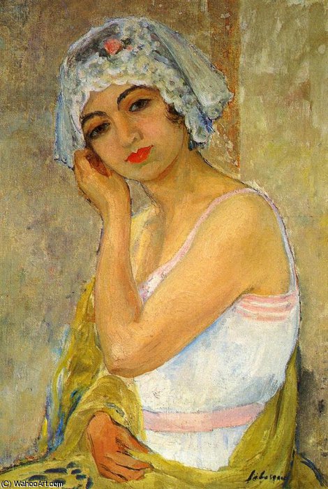 WikiOO.org - Encyclopedia of Fine Arts - Malba, Artwork Henri Lebasque - seated young woman