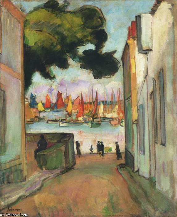 Wikioo.org - The Encyclopedia of Fine Arts - Painting, Artwork by Henri Lebasque - Street in Port Collioure
