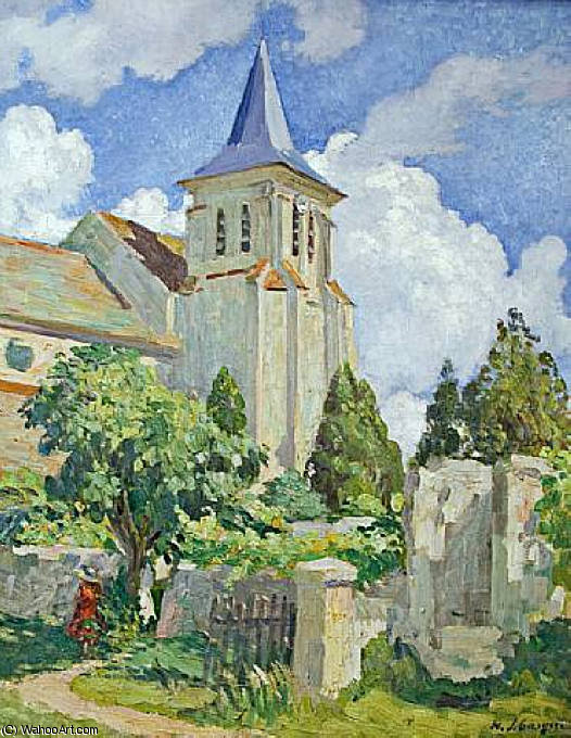 Wikioo.org – L'Enciclopedia delle Belle Arti - Pittura, Opere di Henri Lebasque - La Chiesa a Montevrain