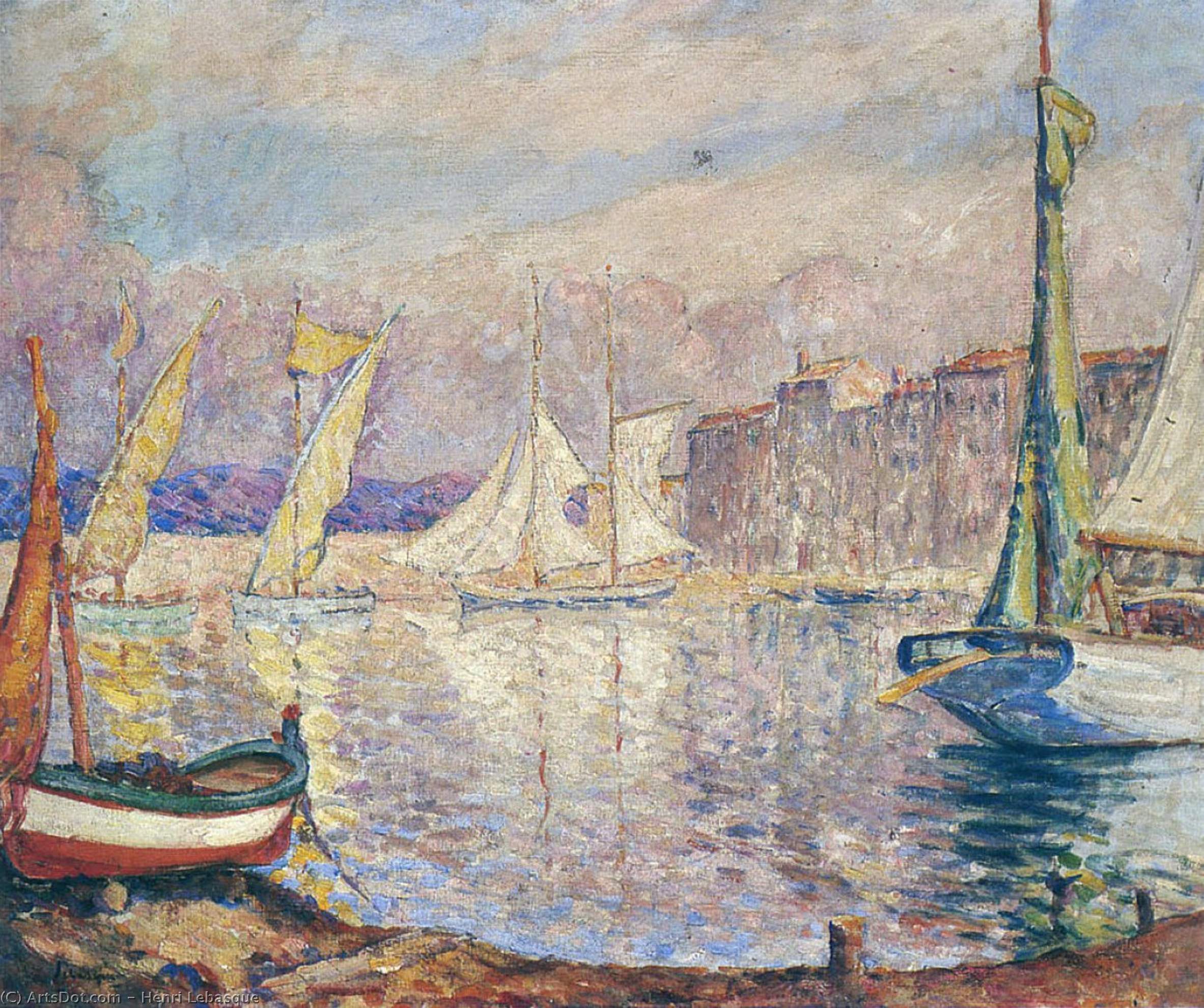 Wikioo.org – L'Enciclopedia delle Belle Arti - Pittura, Opere di Henri Lebasque - il porto a san Tropez