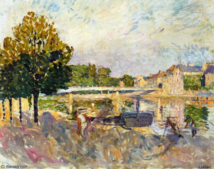 WikiOO.org - אנציקלופדיה לאמנויות יפות - ציור, יצירות אמנות Henri Lebasque - Workers on the Banks of the Marne