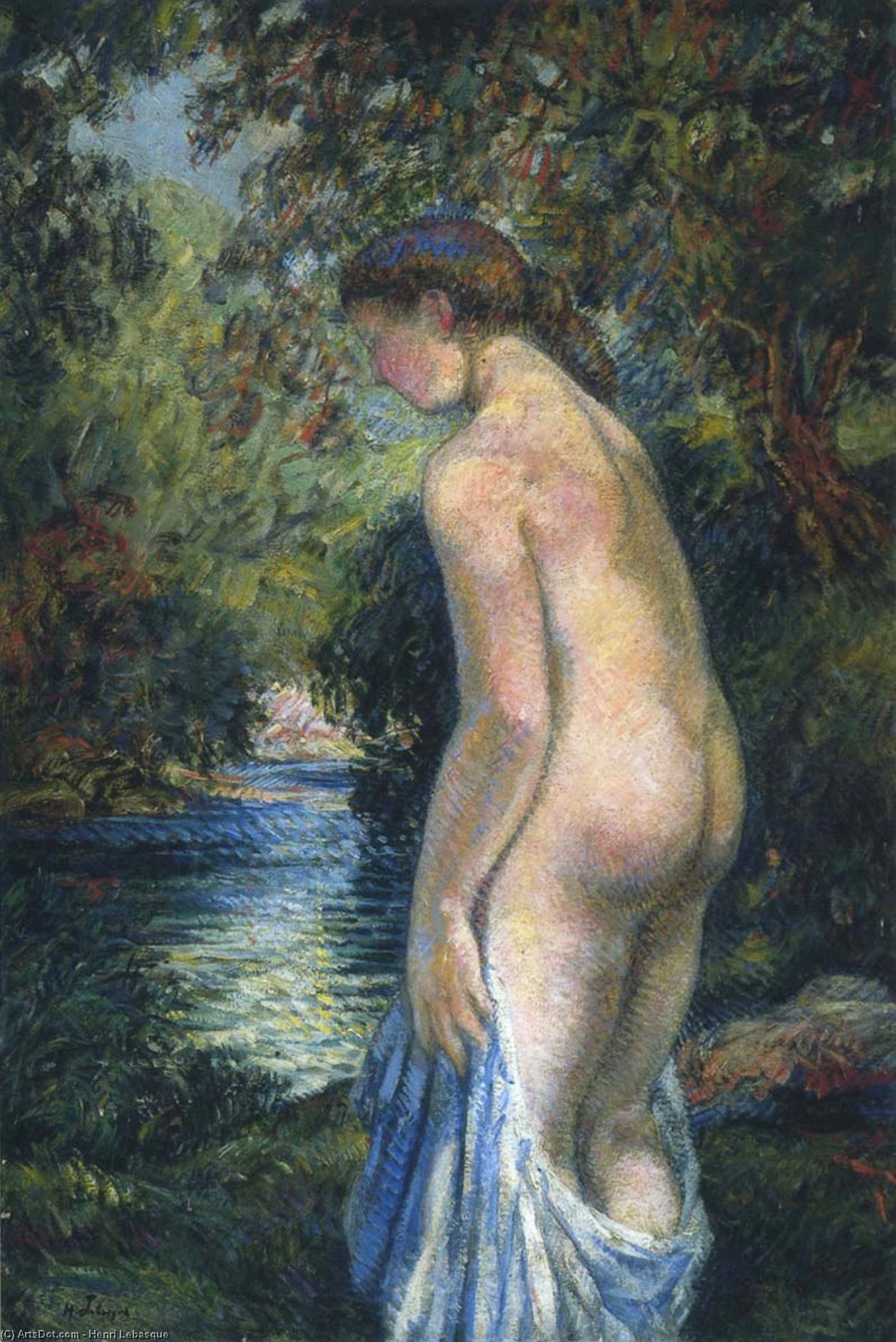 Wikioo.org - สารานุกรมวิจิตรศิลป์ - จิตรกรรม Henri Lebasque - Young Bather by the River