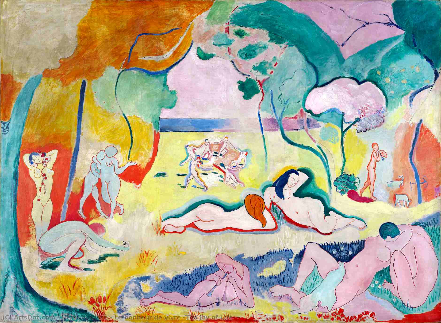 WikiOO.org - Енциклопедия за изящни изкуства - Живопис, Произведения на изкуството Henri Matisse - Le bonheur de vivre (The Joy of Life) -