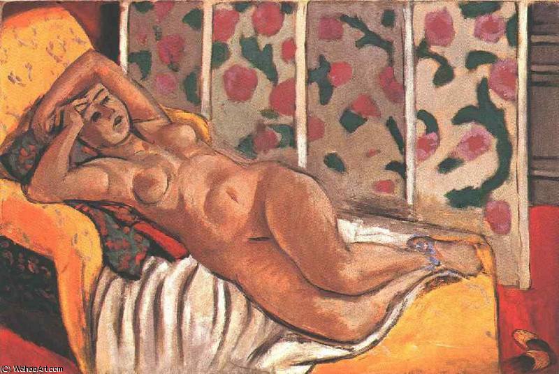 Wikoo.org - موسوعة الفنون الجميلة - اللوحة، العمل الفني Henri Matisse - Yellow odalisque