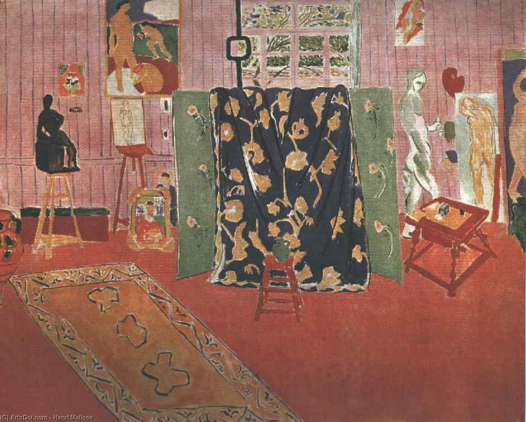 Wikioo.org - The Encyclopedia of Fine Arts - Painting, Artwork by Henri Matisse - Pink Studio (LAtelier Rose) - Oil on canvas -