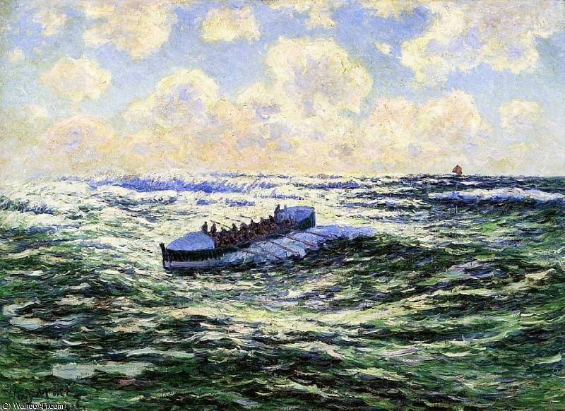 Wikioo.org - The Encyclopedia of Fine Arts - Painting, Artwork by Henri Moret - Boatful of Fishermen