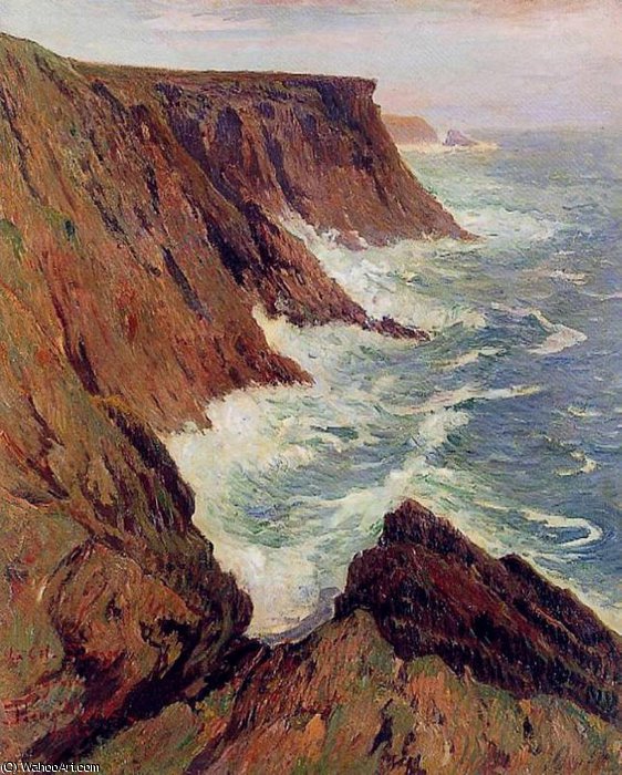 Wikioo.org - The Encyclopedia of Fine Arts - Painting, Artwork by Henri Moret - la cote sauvage croix