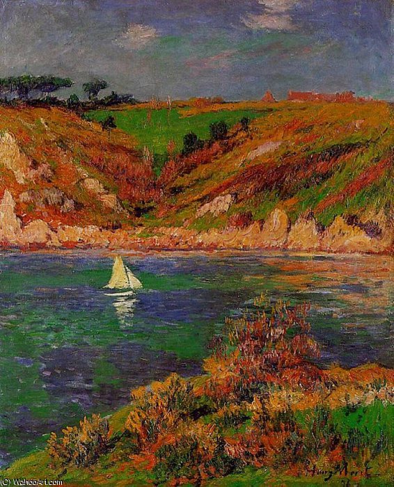 Wikioo.org - The Encyclopedia of Fine Arts - Painting, Artwork by Henri Moret - Sailboats in Brittany