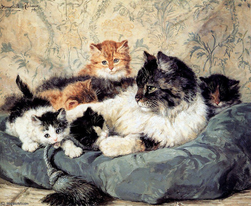 Wikioo.org - The Encyclopedia of Fine Arts - Painting, Artwork by Henriette Ronner Knip - musing sun