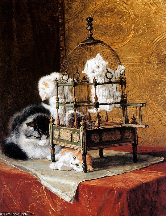 Wikioo.org - The Encyclopedia of Fine Arts - Painting, Artwork by Henriette Ronner Knip - nouveaux locataires sun
