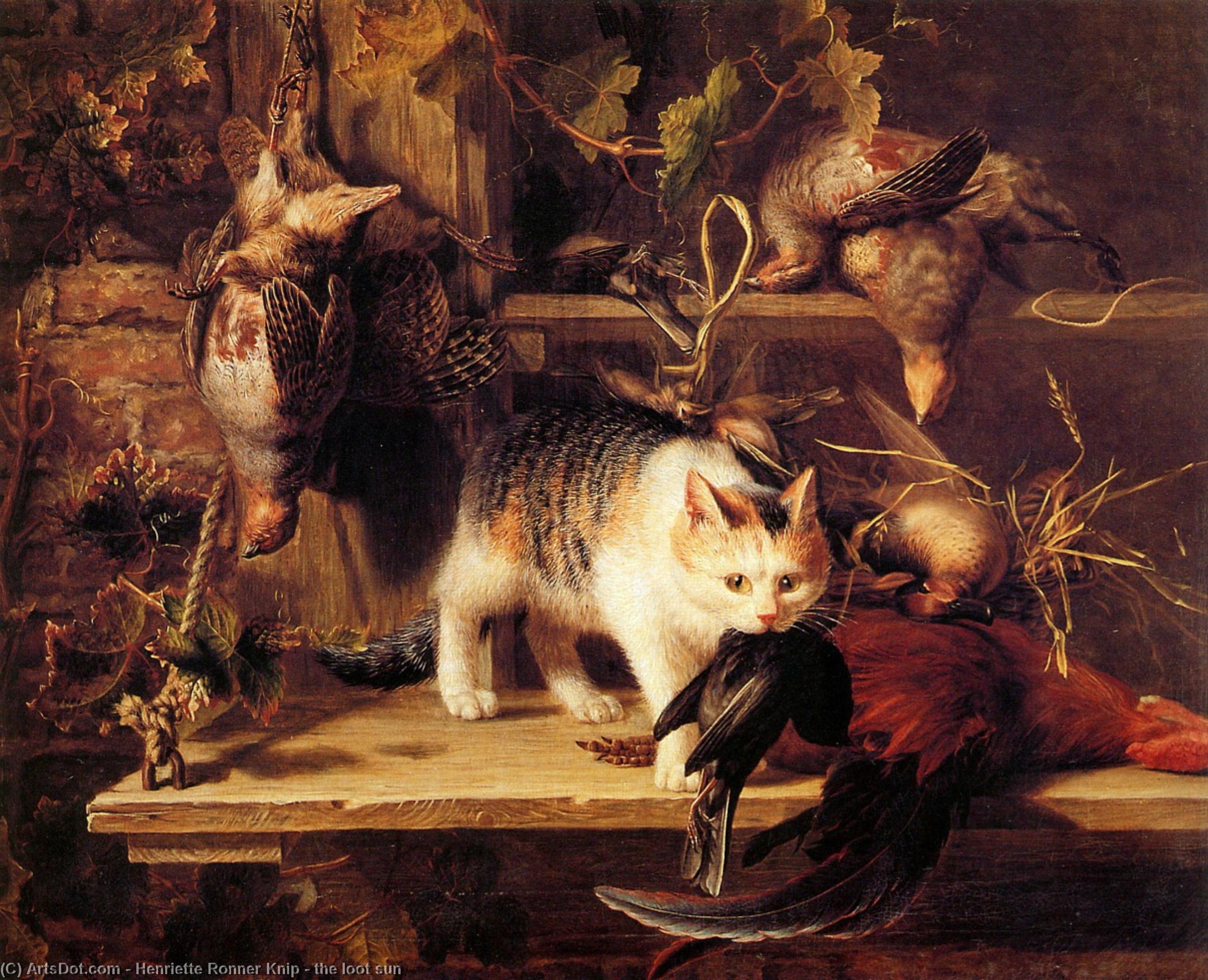 Wikioo.org - The Encyclopedia of Fine Arts - Painting, Artwork by Henriette Ronner Knip - the loot sun