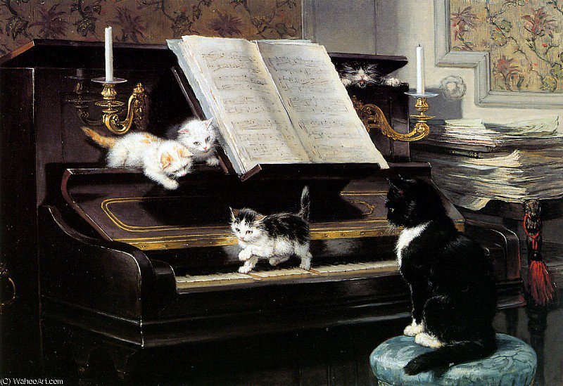WikiOO.org - Encyclopedia of Fine Arts - Maalaus, taideteos Henriette Ronner Knip - the musical artists sun