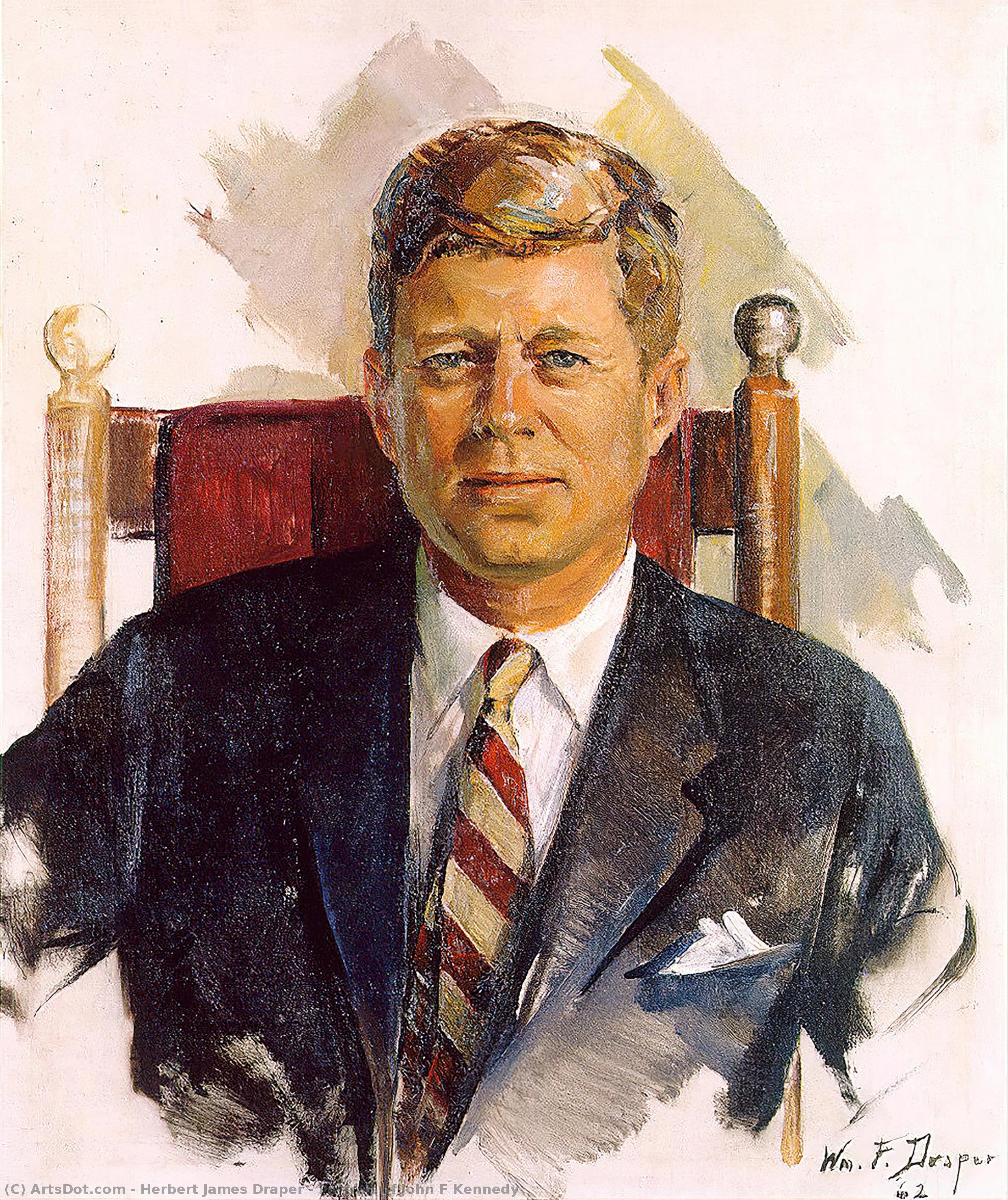 Wikioo.org - The Encyclopedia of Fine Arts - Painting, Artwork by Herbert James Draper - Portrait of John F Kennedy