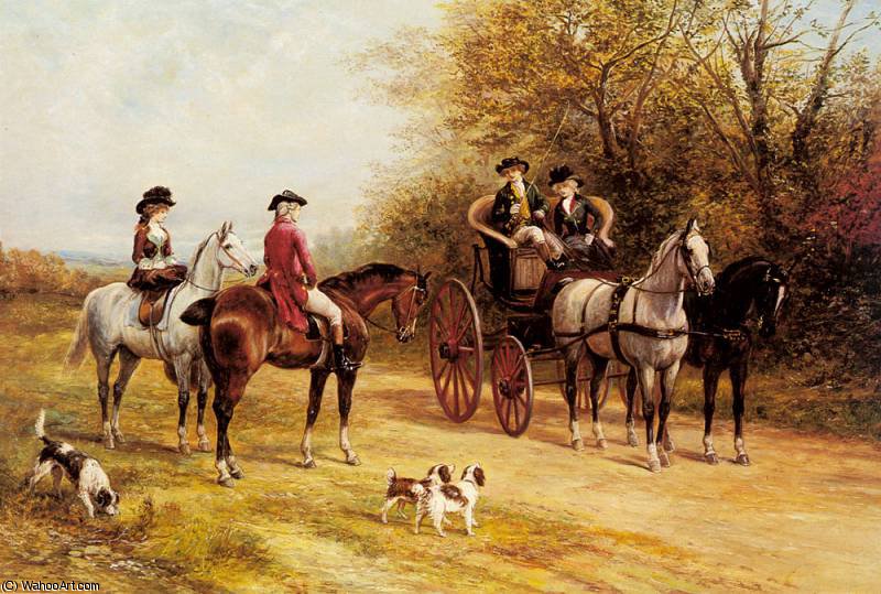 Wikioo.org - The Encyclopedia of Fine Arts - Painting, Artwork by Heywood Hardy - a chat with his lordship