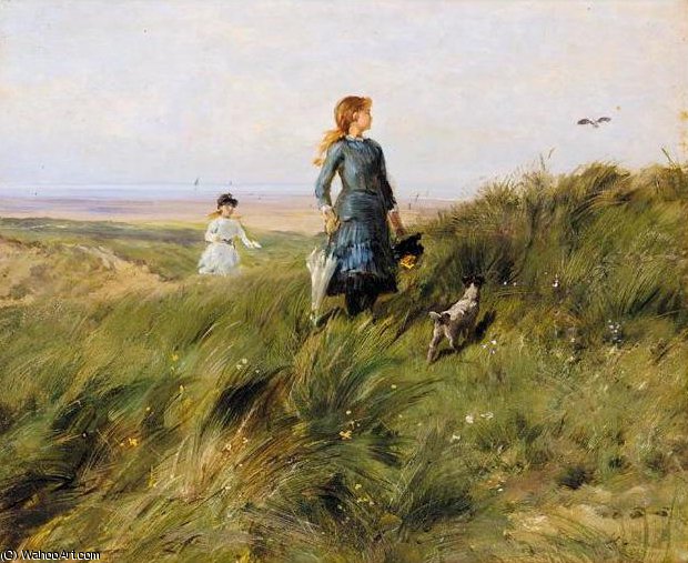 Wikioo.org - The Encyclopedia of Fine Arts - Painting, Artwork by Heywood Hardy - on the sand dunes
