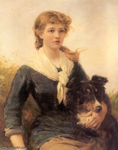 WikiOO.org - Encyclopedia of Fine Arts - Maľba, Artwork Heywood Hardy - The Good Companion Girl and Her Collie