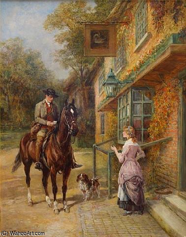 WikiOO.org - Enciclopedia of Fine Arts - Pictura, lucrări de artă Heywood Hardy - the village postman & the rendezvous pair