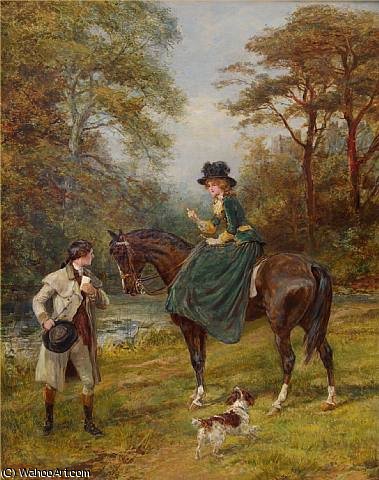 Wikioo.org - The Encyclopedia of Fine Arts - Painting, Artwork by Heywood Hardy - the village postman & the rendezvous pair