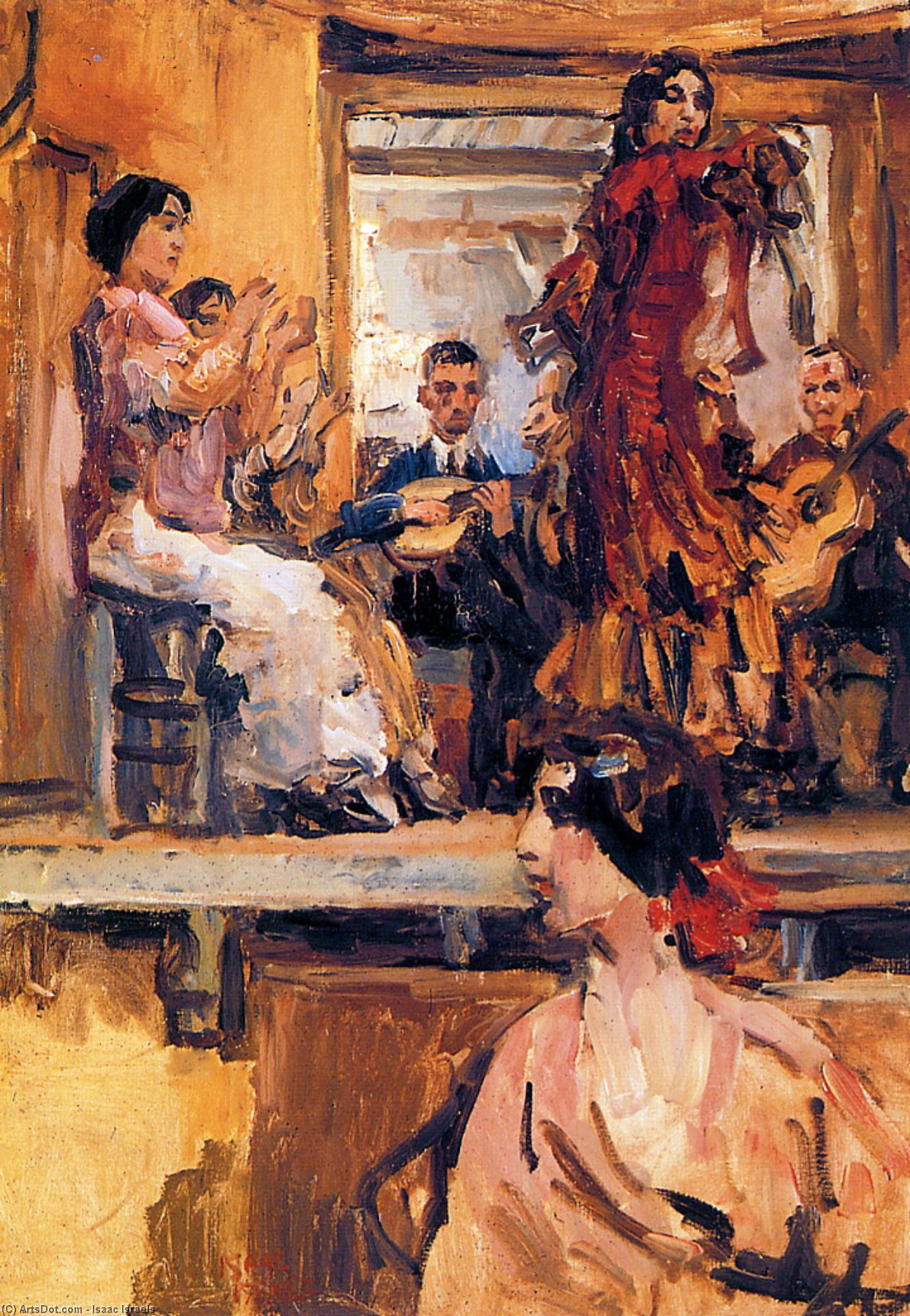 Wikioo.org - The Encyclopedia of Fine Arts - Painting, Artwork by Isaac Lazarus Israels - Cafe chantant La Feria Sun (detail)