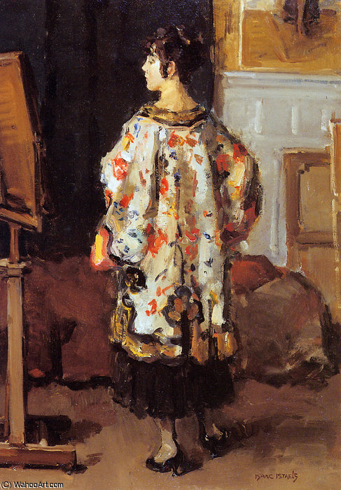 Wikioo.org - The Encyclopedia of Fine Arts - Painting, Artwork by Isaac Lazarus Israels - Model in kimono Sun